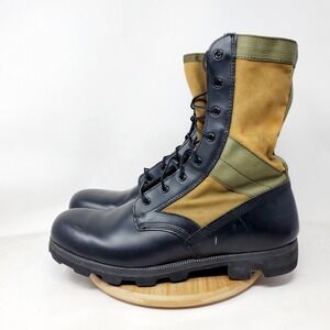 Altama Jungle Boots Mens 12 W Black Leather Canvas Military Tactical Combat Shoe